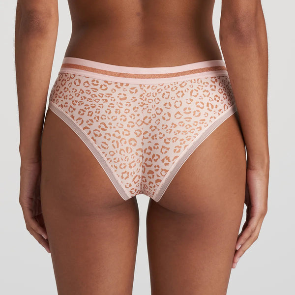 Printed Microfibre Thong with Lace Waistband - Déesse Collection