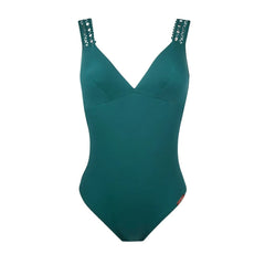 Lise Charmel Ajourage Plunge Front Swimsuit - Anis Green