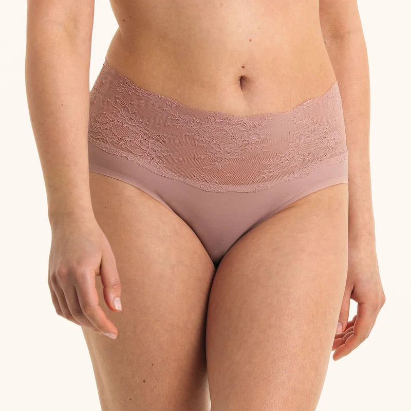 Anita - Essential Lace High Waist Brief Rosewood