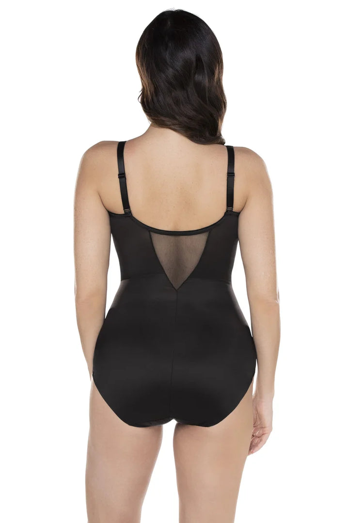 Miraclesuit Shapewear - Sexy Sheer Shaping Bodysuit Black