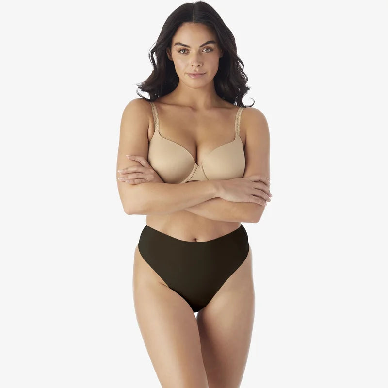 Naomi & Nicole Shapewear - Unbelievable Comfort Light Shaping 2-Pack Thong Black & Warm Beige