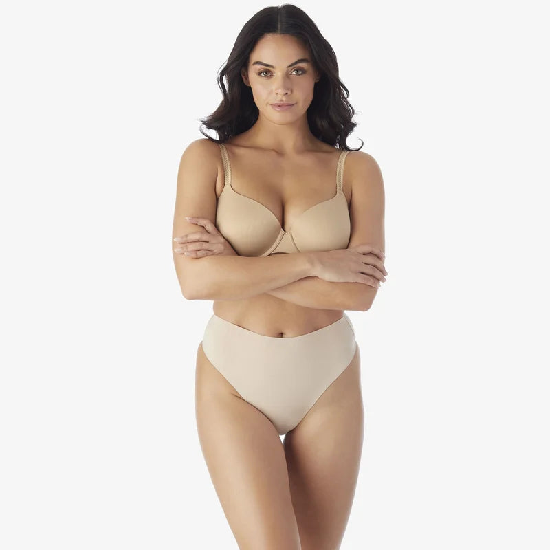 Naomi & Nicole Shapewear - Unbelievable Comfort Light Shaping 2-Pack Thong Black & Warm Beige