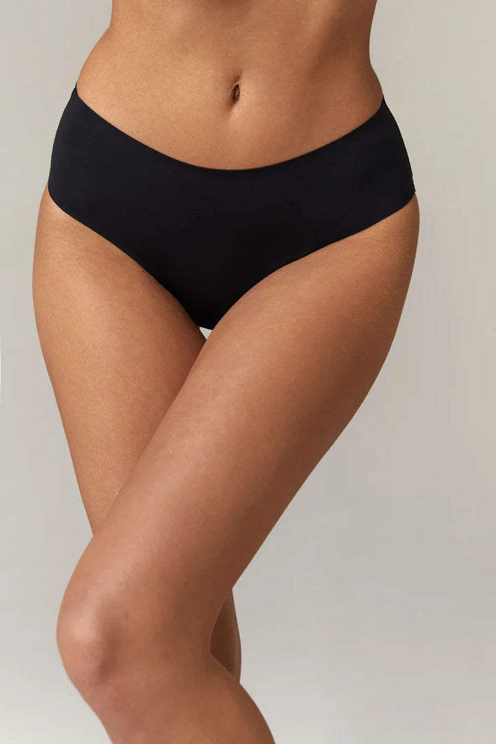 Aruelle - Amina Bonded Medium Waist Brazilian Panty Black