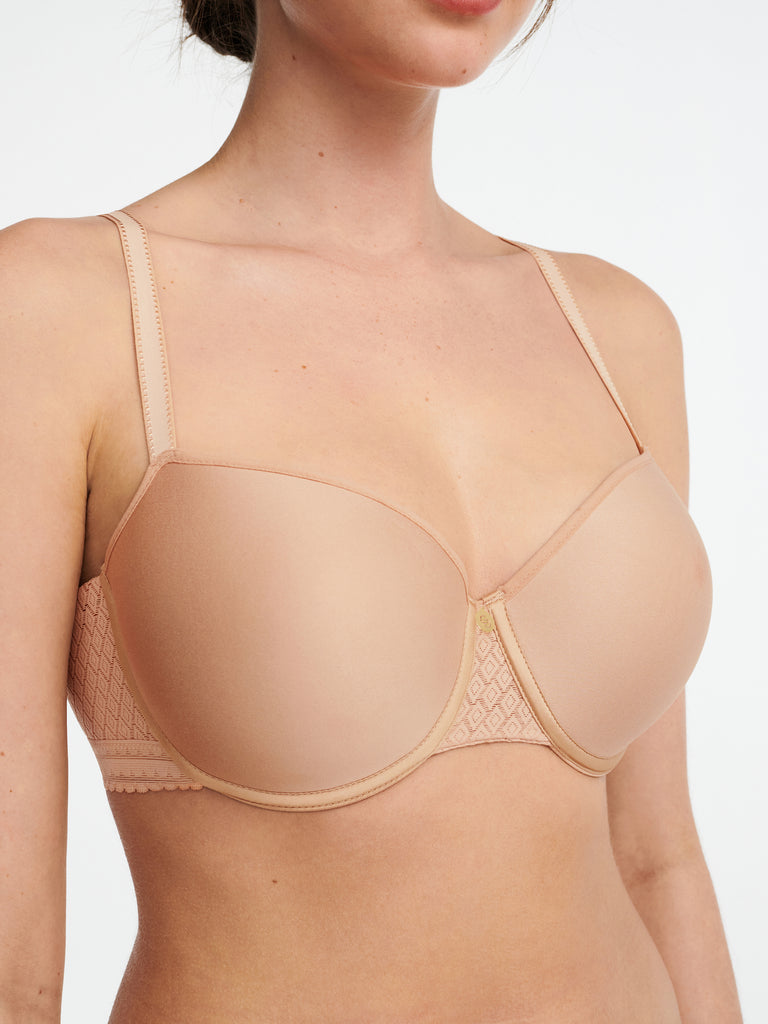 Chantelle Lucie Lace Comfort Underwire Bra - Clay Nude