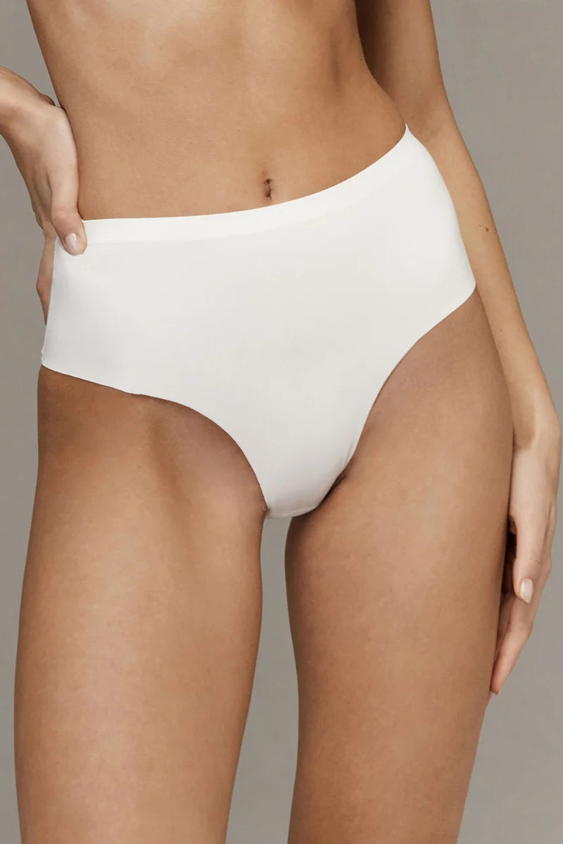 Aruelle - Lottie Hi Waist Brazilian Panty With Mesh Back White