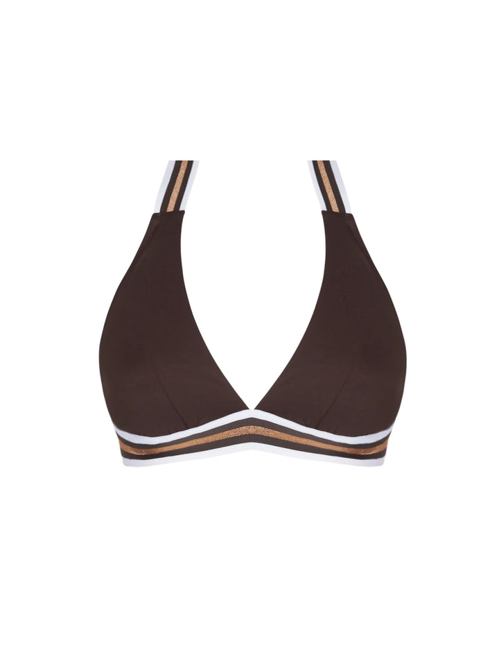 Lise Charmel Swimwear - Energie Nautique N/W Crossed Back Triangle Bikini Top Taupe Nautique