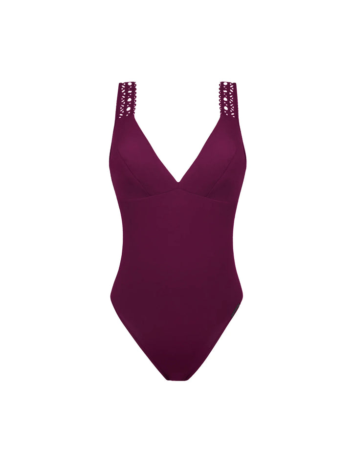 Lise Charmel Swimwear - Ajourage Couture Unwired Swimsuit Ajourage Prune