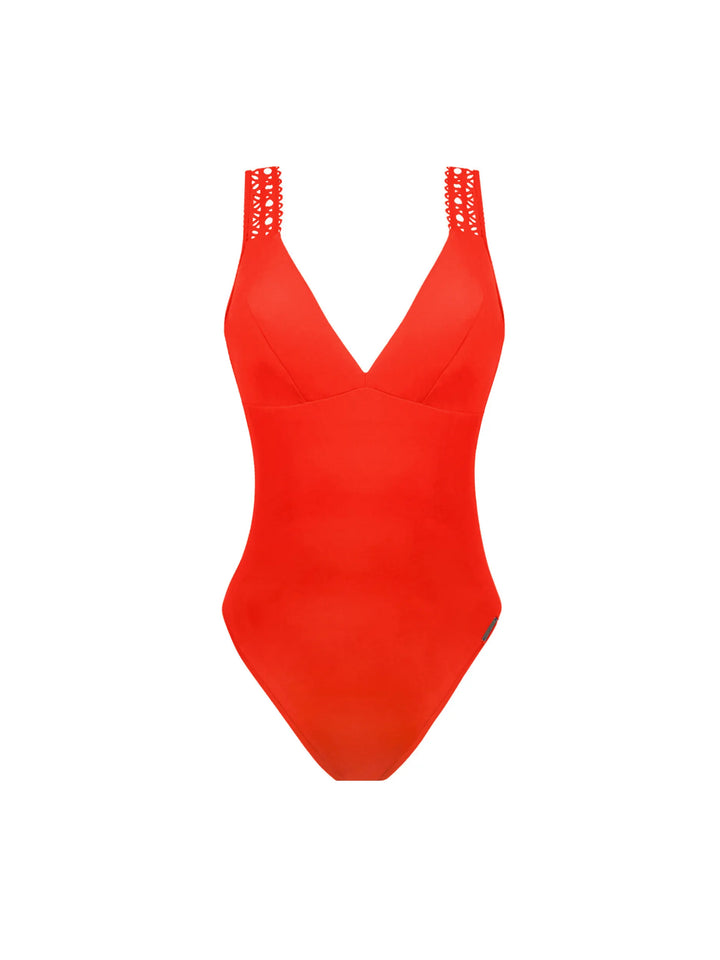 Lise Charmel Swimwear - Ajourage Couture Non Wire Plunge Swimsuit Orange Couture