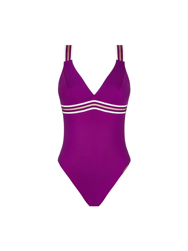 Lise Charmel Swimwear - Energie Nautique Wireless Swimsuit Cassis Gold