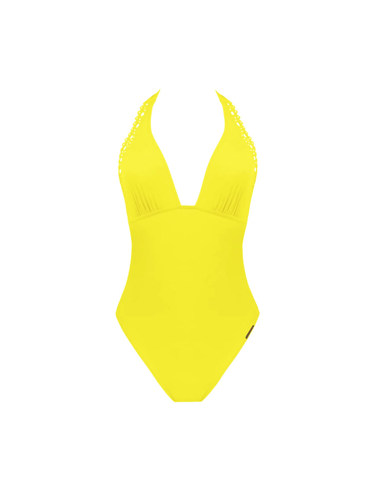 Lise Charmel Swimwear - Ajourage Couture Plunging Back Halter Swimsuit Ajourage Jaune