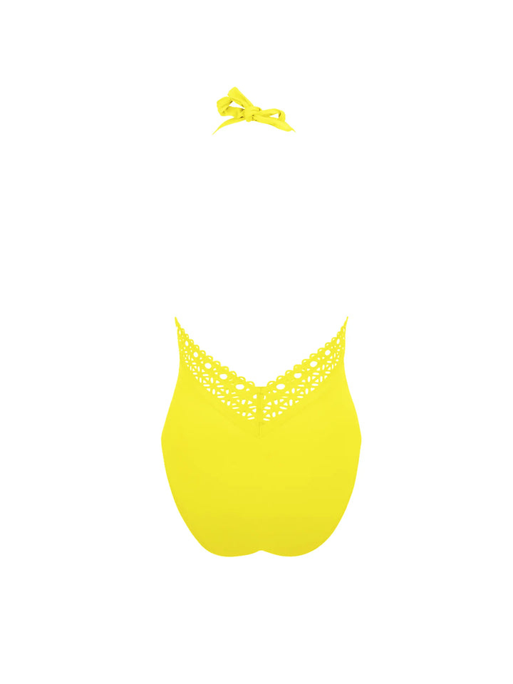 Lise Charmel Swimwear - Ajourage Couture Plunging Back Halter Swimsuit Ajourage Jaune