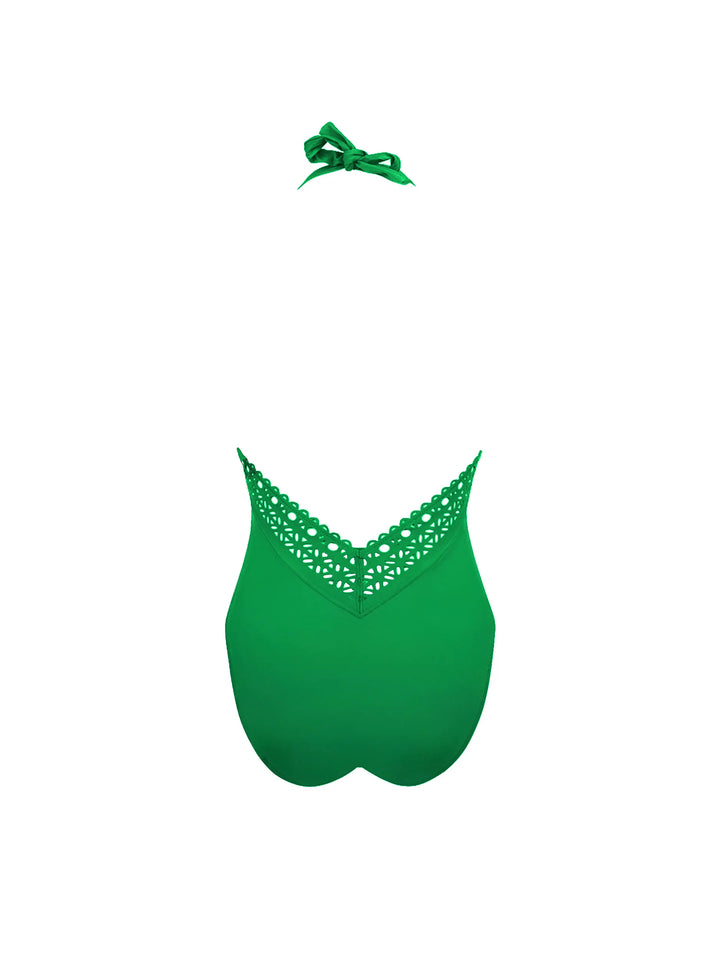 Lise Charmel Swimwear - Ajourage Couture Plunging Back Halter Swimsuit Ajourage Vert