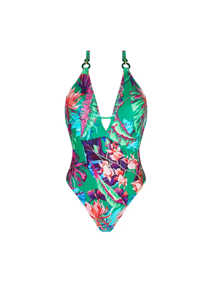 Lise Charmel Swimwear - Paradis Sauvage Unwired Seduction Halter Swimsuit Vert Sauvage