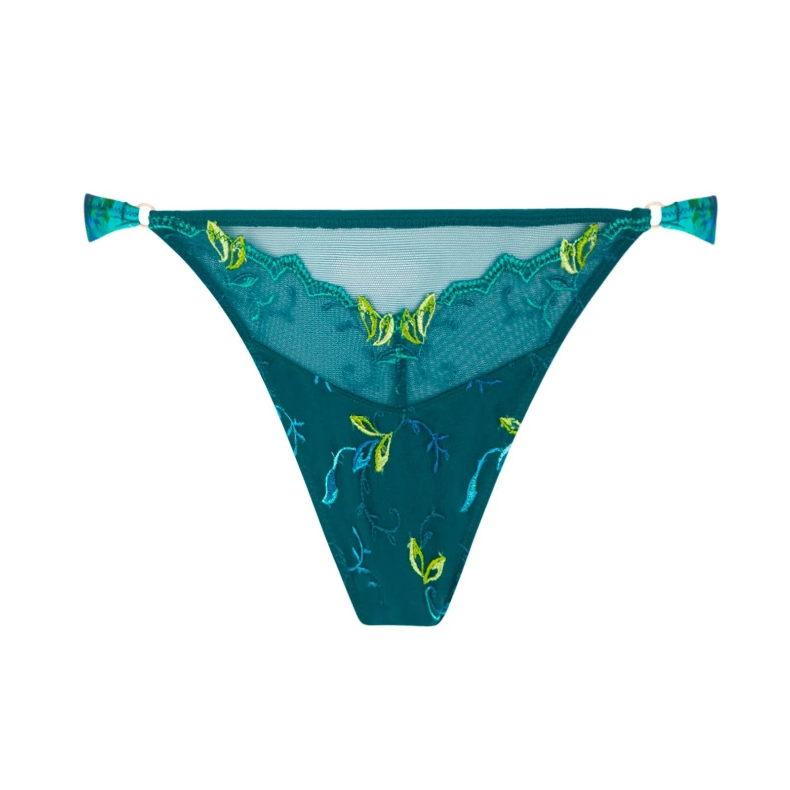 Lise Charmel - Grace Aquatique Sexy Thong Floral Aqua | Ouh La La