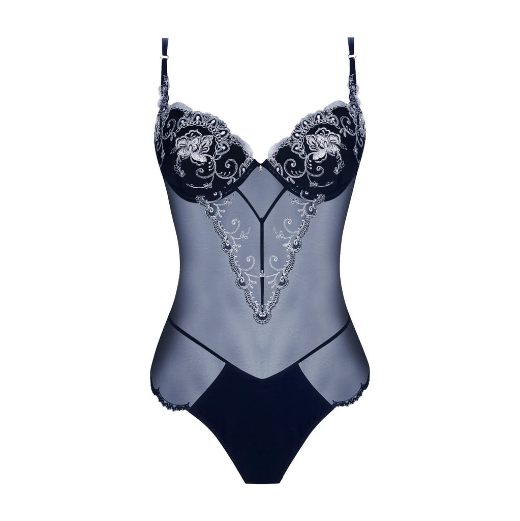 Lise Charmel - Deesse En Glam Thong Bodysuit With Contour Marine Argent ...