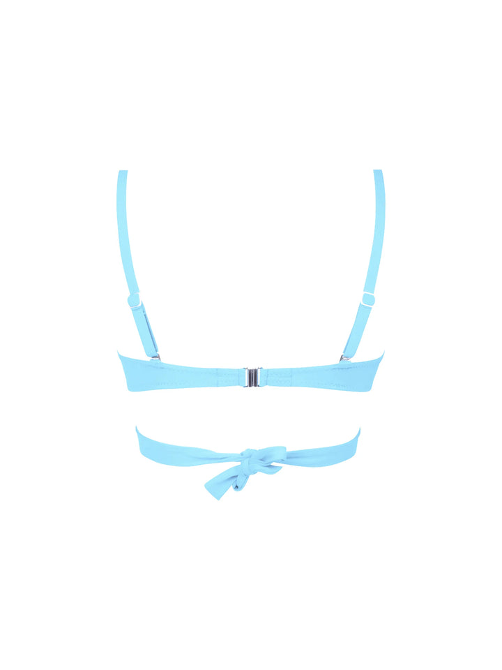 Antigel Swimwear - La Chiquissima Soft Padded Triangle Bikini With Ties Turquoise Chic