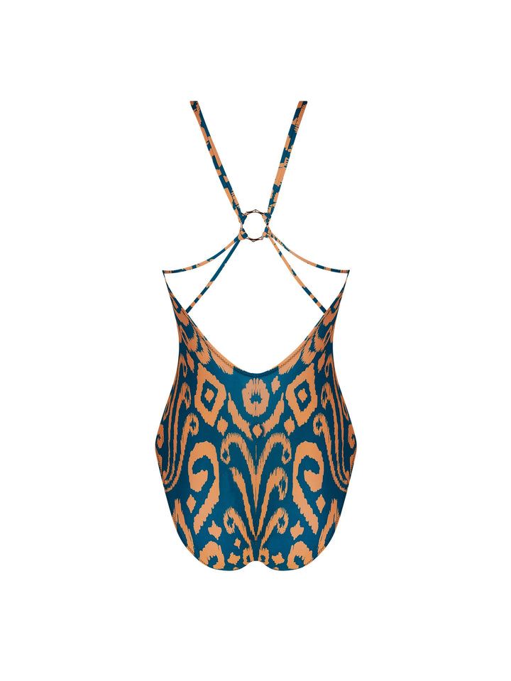 Antigel Swimwear - La Balinaise Unwired Swimsuit Ikat Vert Orange