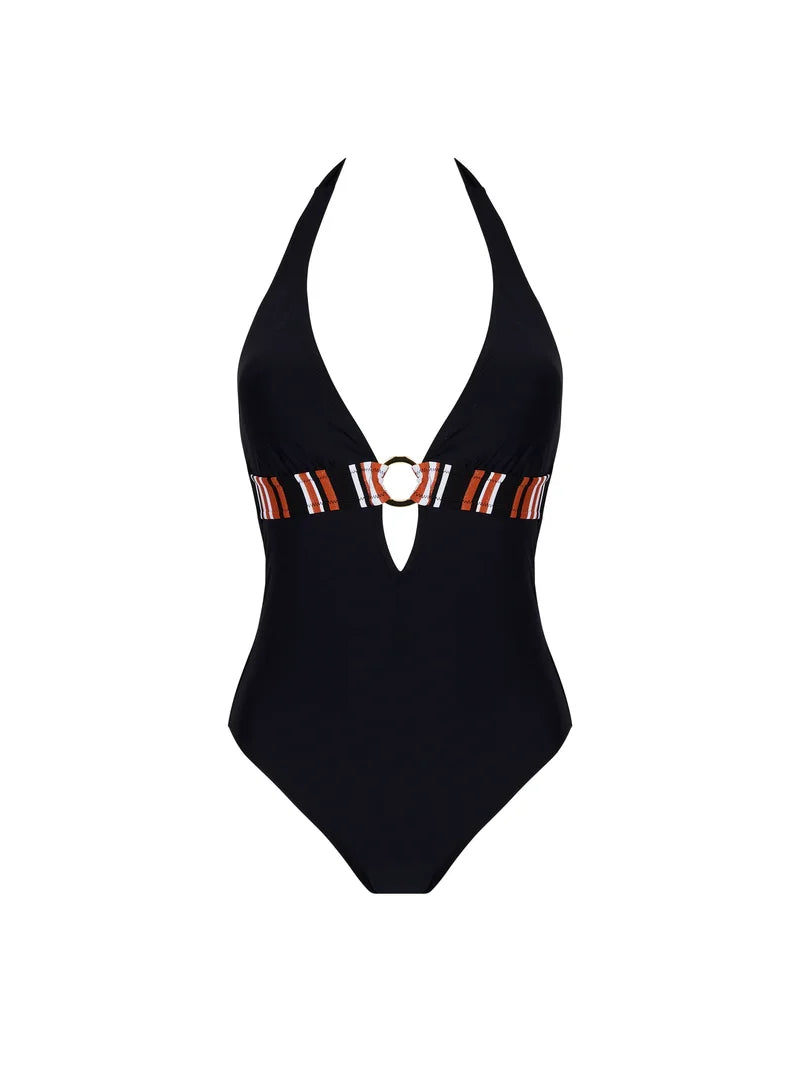 Antigel Swimwear by Lise Charmel - L Antigel Globe Wireless Swimsuit Auburn Rayé