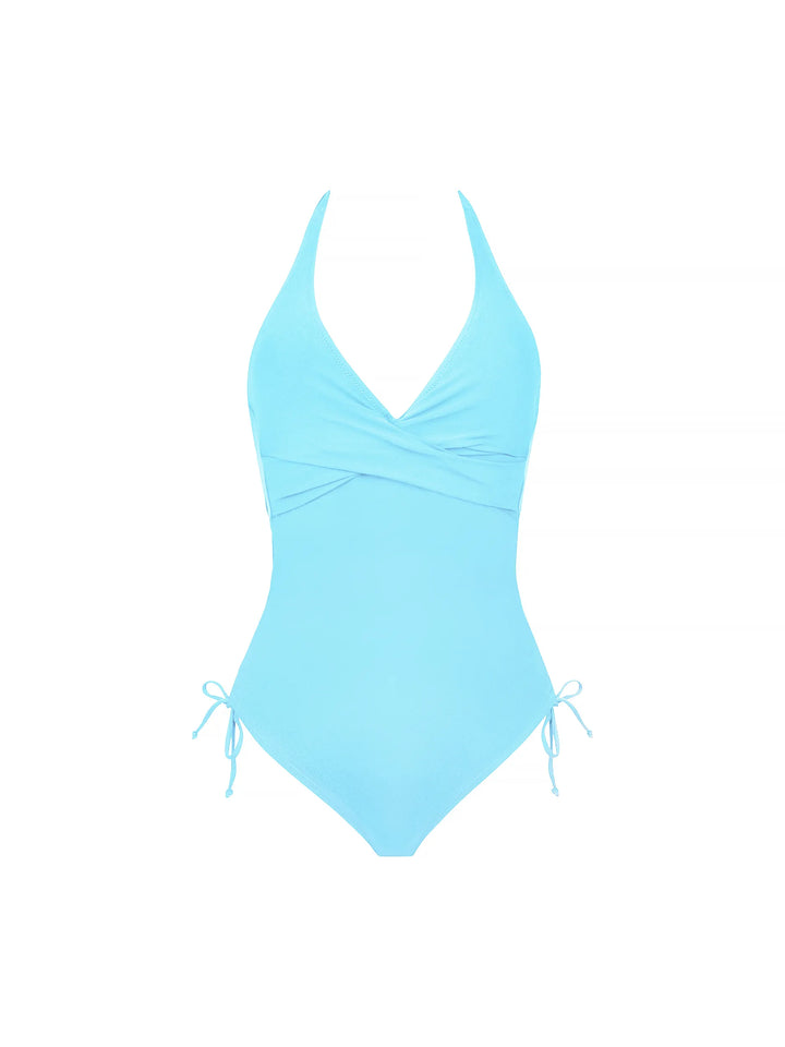 Antigel Swimwear - La Chiquissima Plunging Back Swimsuit Turquoise Chic