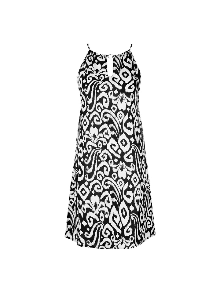 Antigel Swimwear - La Balinaise Sleeveless Dress Ikat Blanc Noir