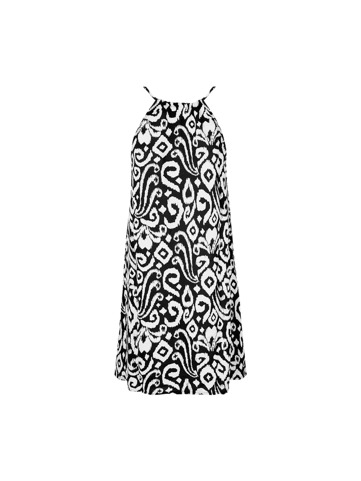 Antigel Swimwear - La Balinaise Sleeveless Dress Ikat Blanc Noir