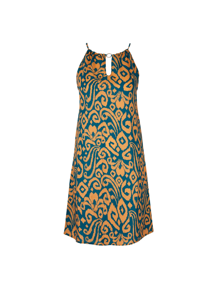 Antigel Swimwear - La Balinaise Sleeveless Dress Ikat Vert Orange