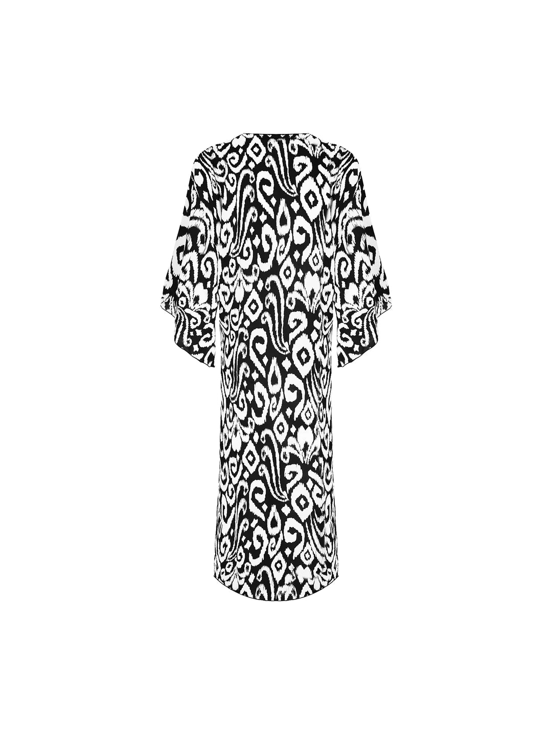 Antigel Swimwear - La Balinaise 3/4 Sleeve Tunic Ikat Blanc Noir