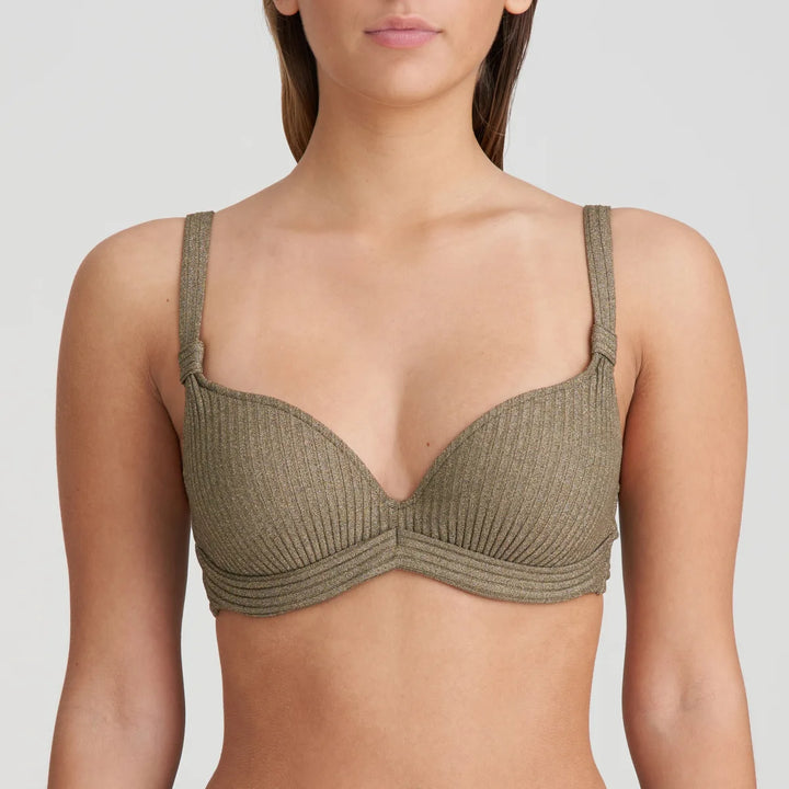 Marie Jo Swimwear - Tinjis Padded Plunge Bikini Top Golden Olive