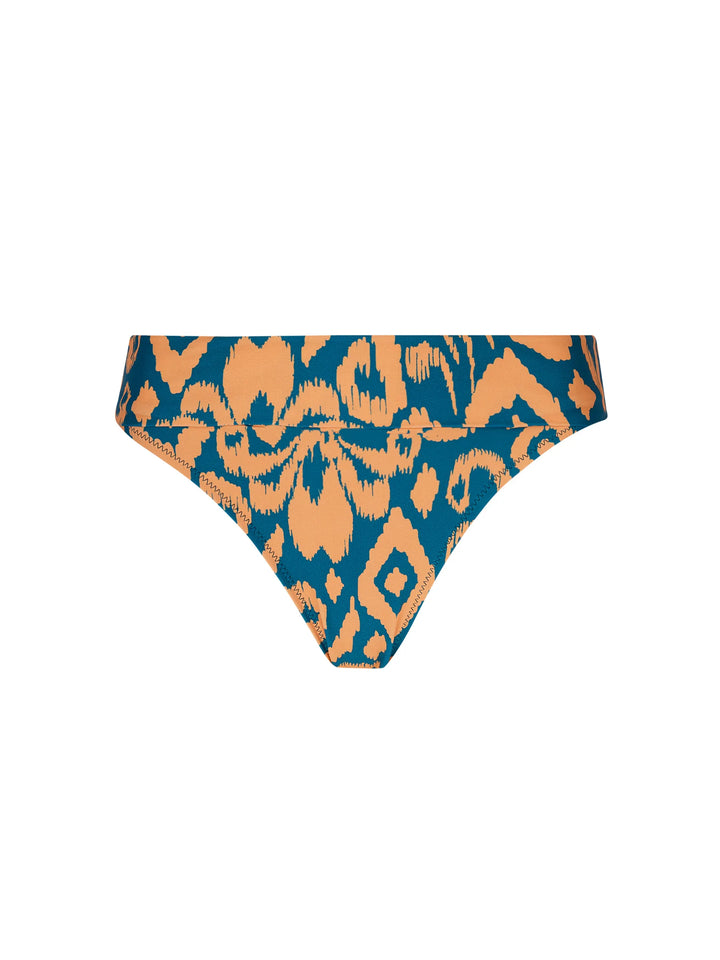 Antigel Swimwear - La Balinaise Bikini Wide Side Bottom Ikat Vert Orange