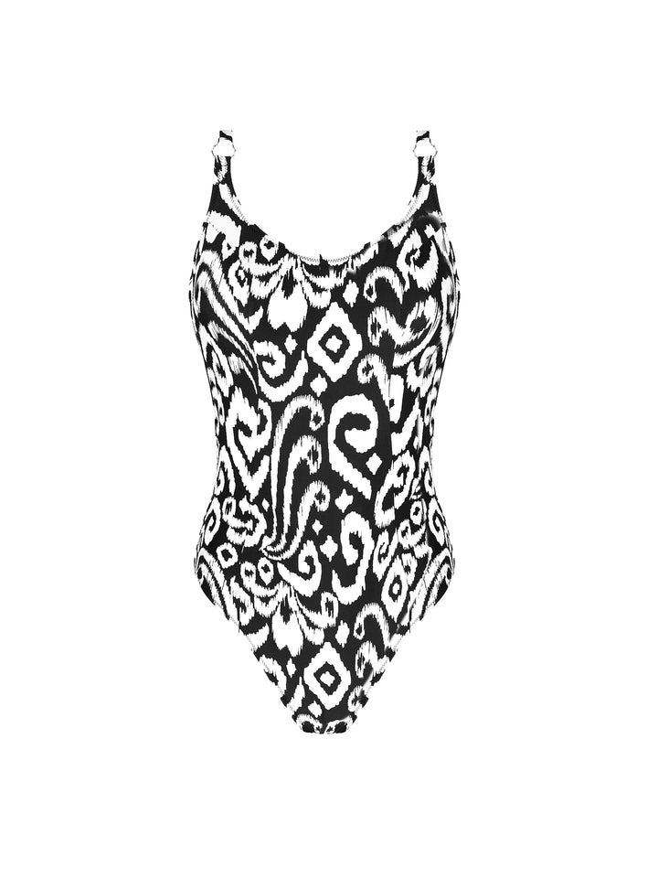 Antigel Swimwear - La Balinaise Full Cup Underwired Swimsuit Ikat Blanc Noir