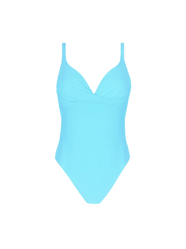 Antigel Swimwear - La Chiquissima Wireless Padded Swimsuit Turquoise Chic