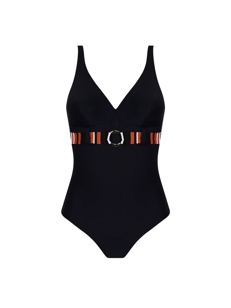 Antigel Swimwear by Lise Charmel - L Antigel Globe Wireless Swimsuit Auburn Rayé