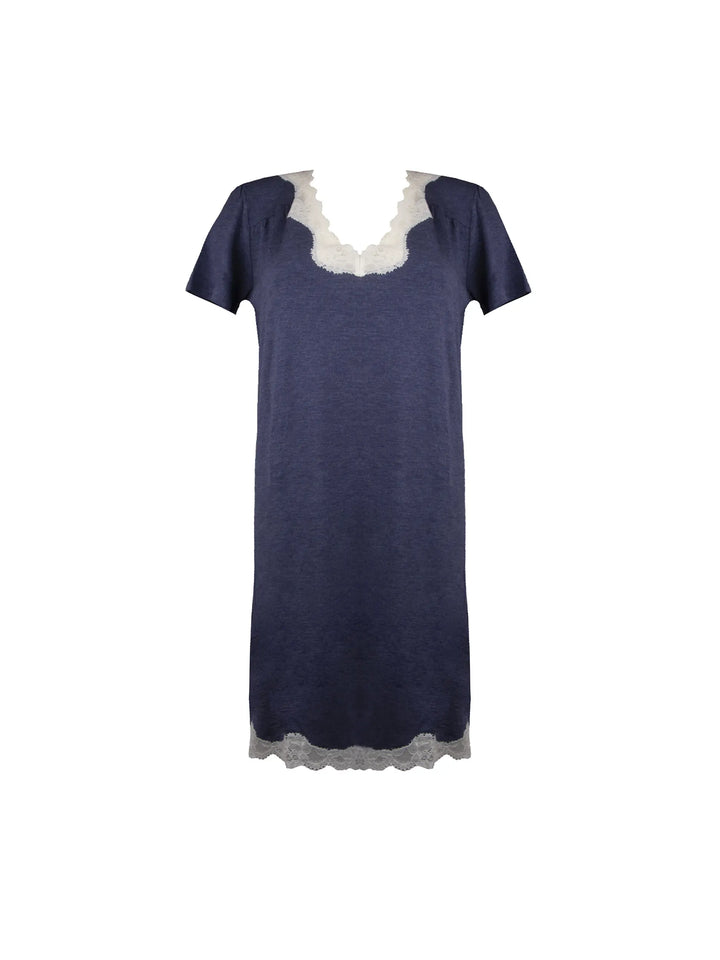 Antigel by Lise Charmel - Simply Perfect Capped Sleeve Nighty Bleu Chiné Nacre