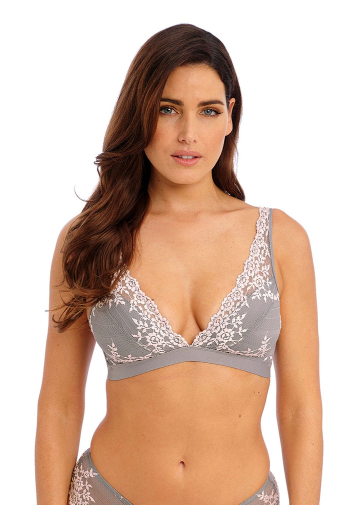 Wacoal Embrace Lace Plunge Underwired Bra - Smoke/Crystal Pink – The Lady's  Slip